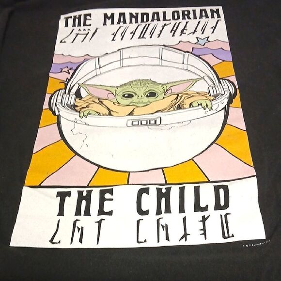 Source Unknown Other - 🩷STAR WARS "THE MANDALORIAN", THE CHILD Men's Black Short Sleeved Tshirt